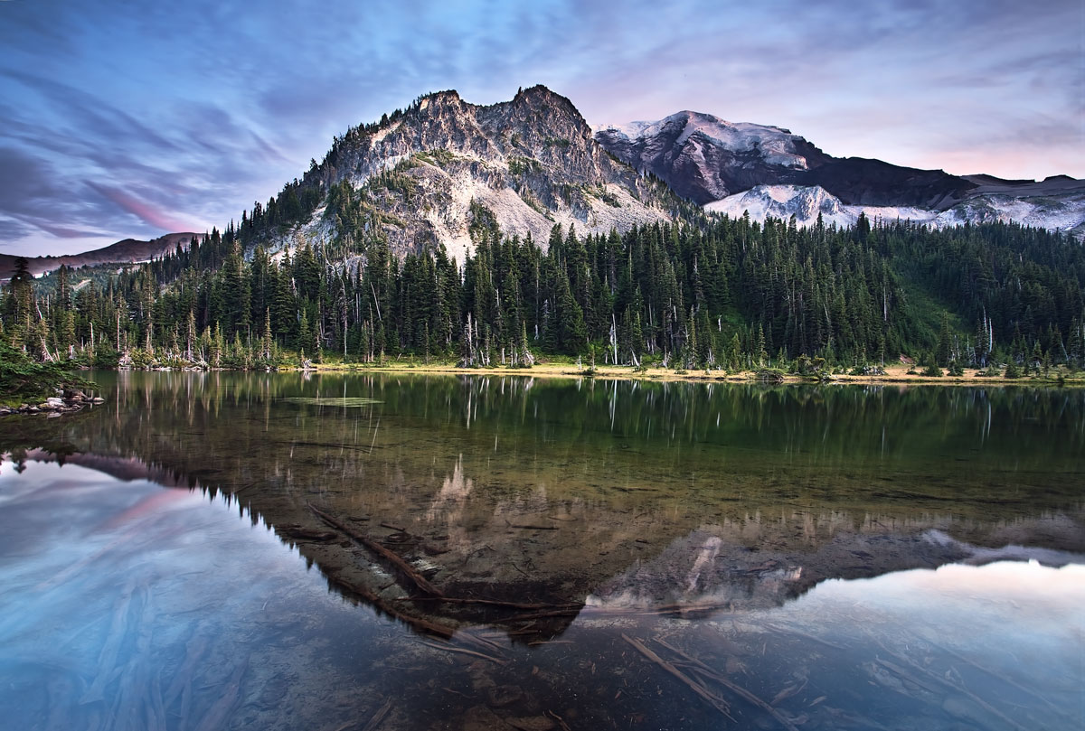 “Twin Reflection” | Mystic Lake Mt Rainier – Mineral, Washington