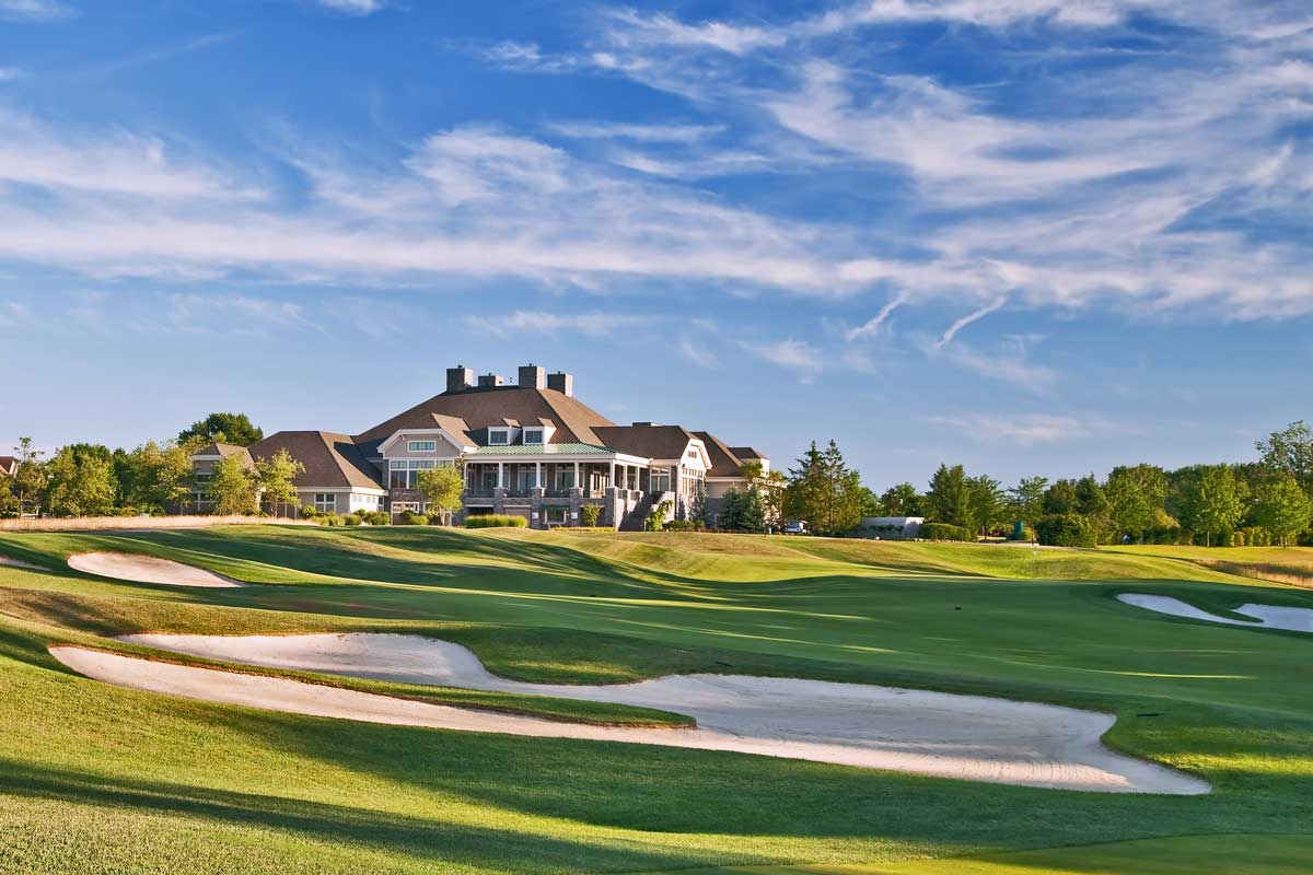 TPC Rivers Bend 18th green Club House