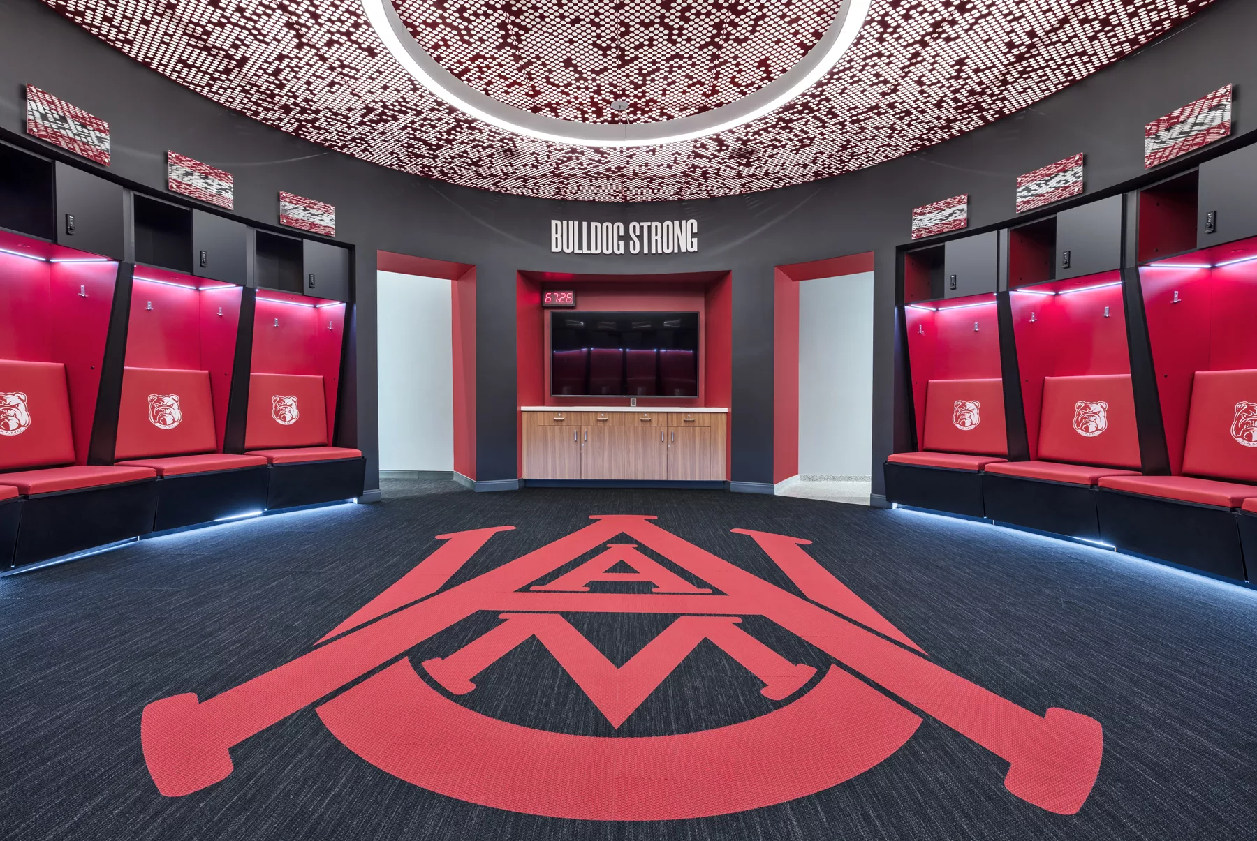 Alabama A&M Arena Locker room Interior Design Photography